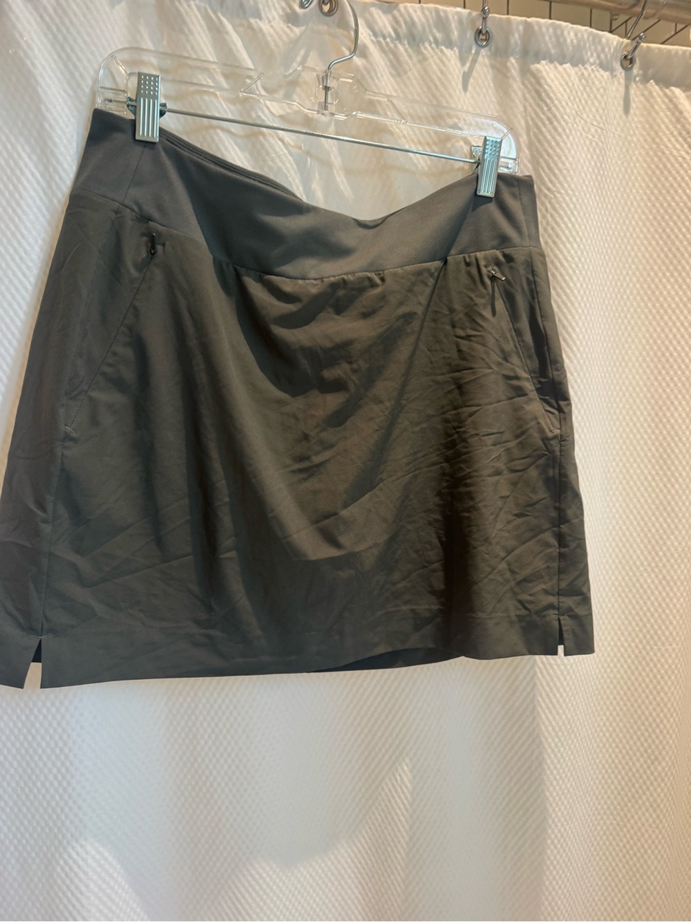 Athleta Charcoal Gray Active Skort with Zip Pockets
